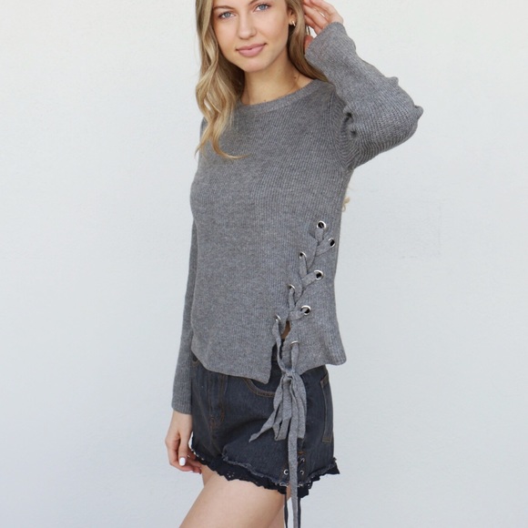 gray knit sweater - Picture 3 of 5